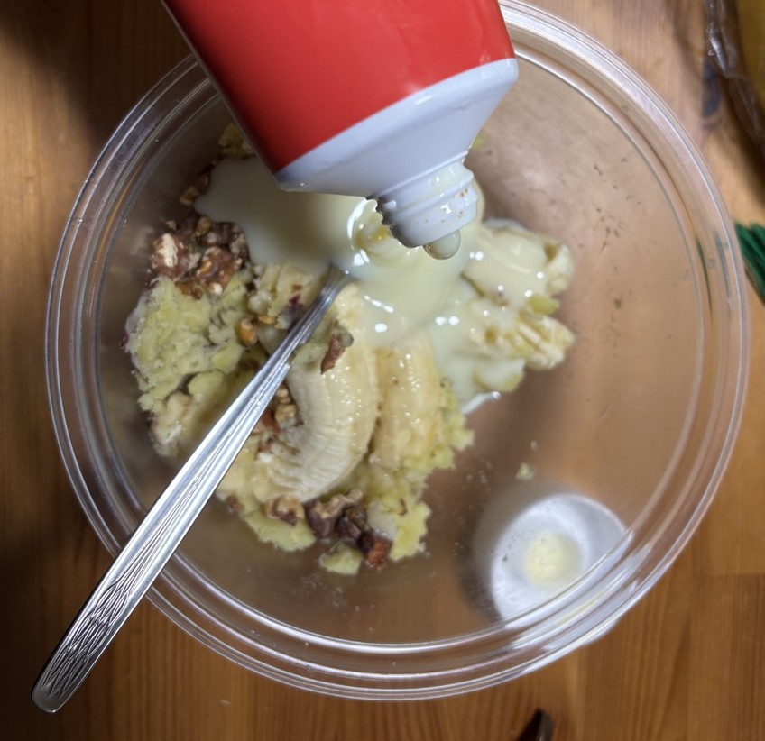 mash sweet potato and banana
