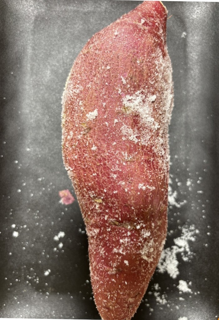 sweet potato rubbed with salt